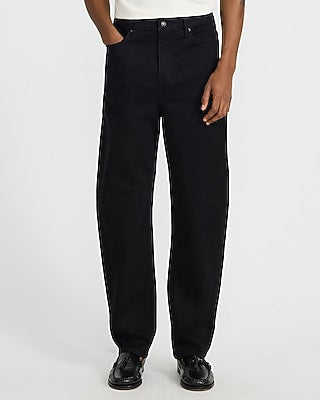 Express Men's Barrel Wash Stretch Jeans in Black