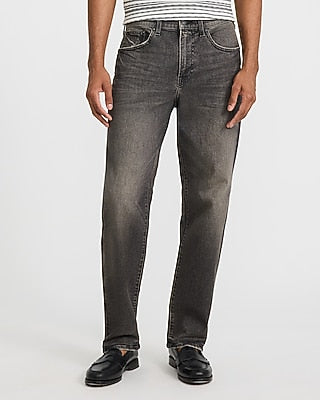 Express Men's Loose Washed Stretch Jeans in Black