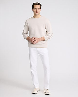 Express Men's Straight Stretch Jeans in White