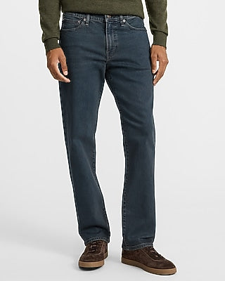 Express Men's Straight Stretch Jeans in Dark Wash