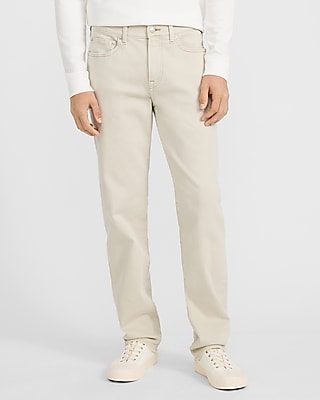 Express Men's Straight Ivory Wash Hyper Stretch Jeans in Light Wash