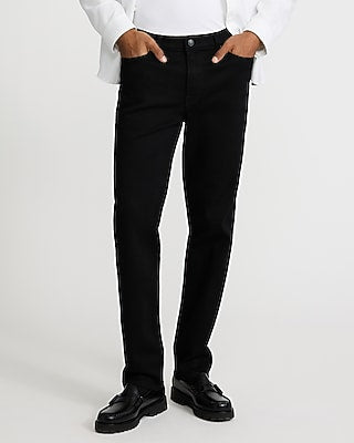Express Men's Slim Straight Hyper Stretch Jeans in Black