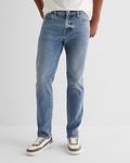 Express Men's Slim Straight Hyper Stretch Jeans in Medium Wash