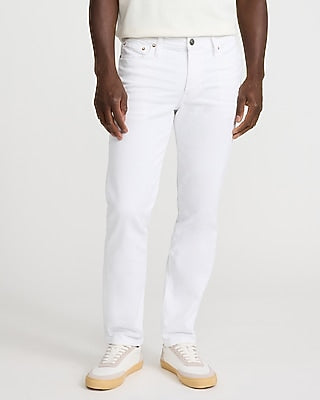 Express Men's Slim Hyper Stretch Jeans in White