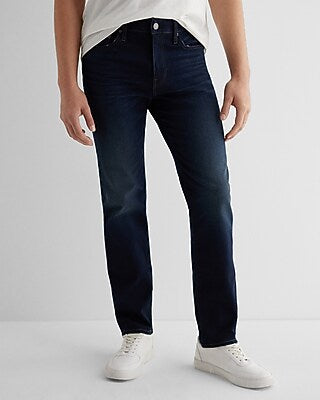 Express Men's Slim Straight Hyper Stretch Jeans in Dark Wash