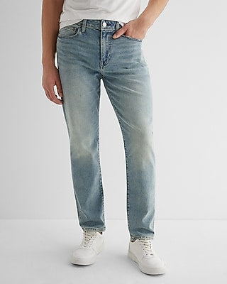 Express Men's Athletic Slim Hyper Stretch Jeans in Light Wash