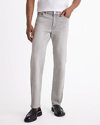 Express Men's Slim Straight Light Stretch Jeans in Gray