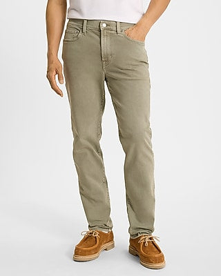 Express Men's Slim Dusty Olive Hyper Stretch Jeans in Slate Blue