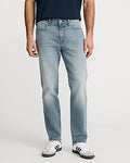 Express Men's Slim Straight Light Wash Stretch Jeans in Dusty Blue