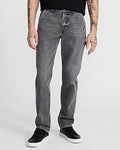 Express Men's Slim Straight Gray Wash Stretch Carpenter Jeans in Black