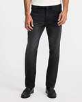 Express Men's Slim Straight Black Wash Flex Fleece Jeans in Dark Wash