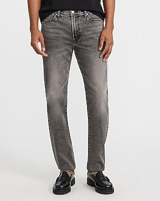 Express Men's Slim Straight Washed Hyper Stretch Jeans in Black