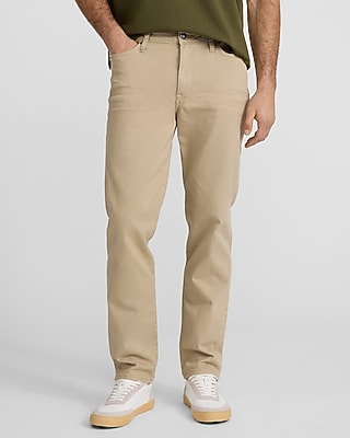 Express Men's Slim Straight Hyper Stretch Jeans in Khaki