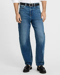 Express Men's Barrel Stretch Jeans in Dark Wash