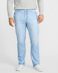 Express Men's Straight Sweatpant Jeans in Light Wash