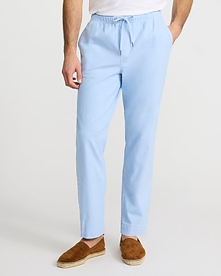 Express Men's Cotton Stretch Drawstring Elastic Waist Pant in Blue Small