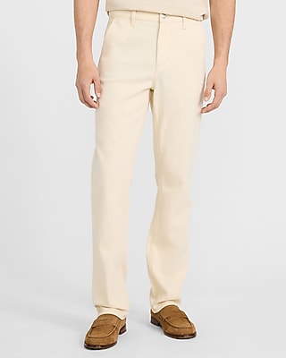 Express Men's Straight Natural Cotton Pant in Off White