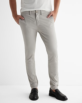 Express Men's Super Skinny Comfort Waistband Hyper Stretch Chino in Sport Gray