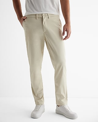 Express Men's Athletic Slim Comfort Waistband Hyper Stretch Chino in Stone