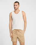 Express Men's 6" Cotton-Blend Drawstring Elastic Waist Short in Tan