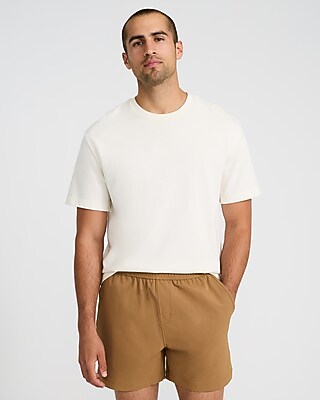Express Men's 5" Drawstring Elastic Waist Everyday Performance Short in Brown Small