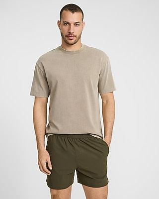 Express Men's 5" Drawstring Elastic Waist Everyday Performance Short in Darkest Olive
