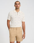 Express Men's 8" Comfort Waist Hyper Stretch Double Pleat Chino Shorts in Tan