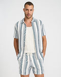 Express Men's 6" Textured Striped Jacquard Drawstring Elastic Waist Short Small