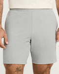 Express Men's 9" Seersucker Everyday Performance Hybrid Elastic Waist Suit Short in Pale Gray