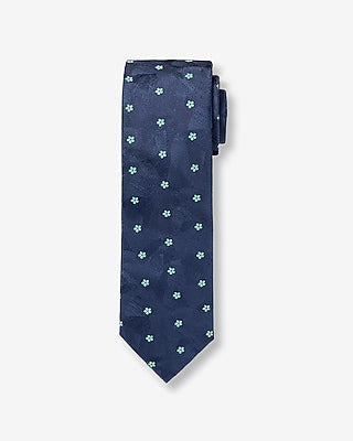 Express Men's Classic Navy Geo Floral Tie in Navy Blue