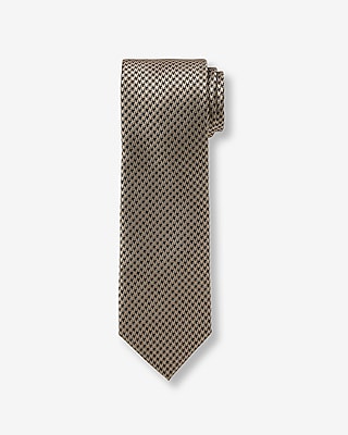 Express Men's Classic Taupe Mini Houndstooth Tie in Neutral