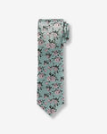 Express Men's Classic Teal Floral Tie in Green