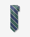 Express Men's Classic Green And Blue Varsity Striped Tie in Green Stripe