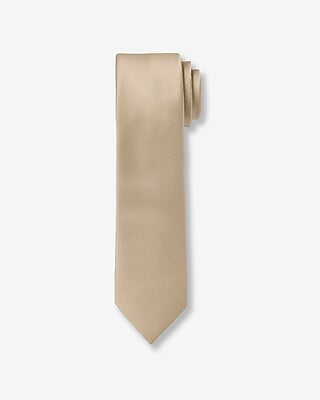 Express Men's Narrow Champagne Solid Tie in Neutral