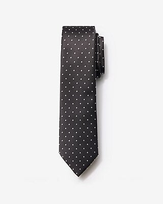 Express Men's Narrow Black Polka Dot Tie REG