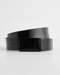 Express Men's Black & Dark Brown Plaque Reversible Belt in Pitch Black