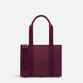 Medium Structured Tote - Nylon/Leather - Burgundy