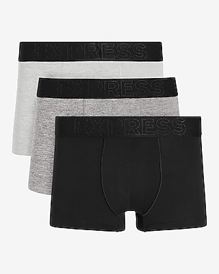 Express Men's 2 1/2" Moisture-Wicking Performance Trunks 3 Pack in Pitch Black