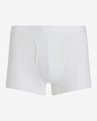 Express Men's 2 1/2" Cotton-Blend Trunks in White Small