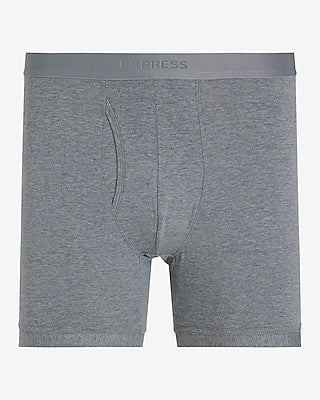 Express Men's 5 1/2" Cotton-Blend Boxer Briefs in Heather Gray
