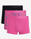 Express Men's 2 1/2" Moisture-Wicking Performance Trunks 3 Pack in Pink Print