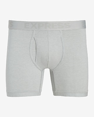 Express Men's 5 1/2" Cotton-Blend Boxer Briefs in Gray Small
