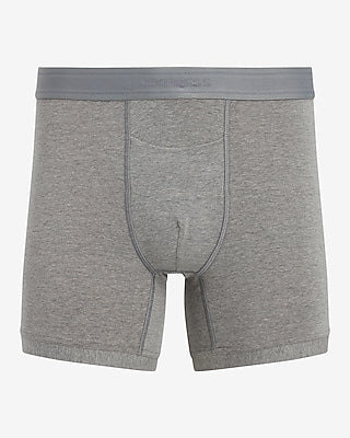 Express Men's 5 1/2" Horizontal Fly Cotton-Blend Boxer Briefs in Gray Small
