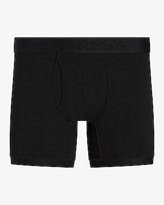 Express Men's 5 1/2" Cotton-Blend Boxer Briefs in Pitch Black