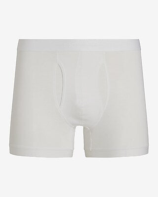 Express Men's 4" Cotton-Blend Boxer Briefs in Bright White
