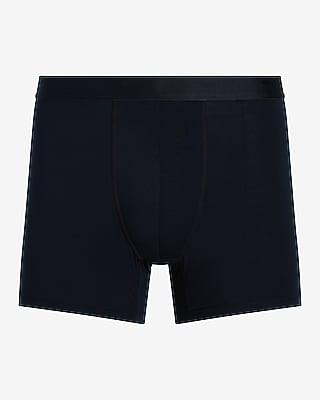 Express Men's 4" Silk-Blend Boxer Briefs in Black Small