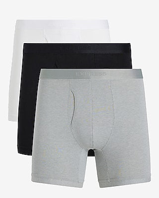 Express Men's 5 1/2" Cotton-Blend Boxer Briefs 3 Pack in Multi