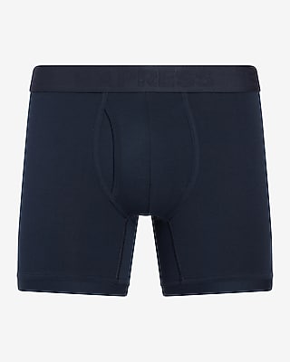 Express Men's 5 1/2" Cotton-Blend Boxer Briefs in Blue Small