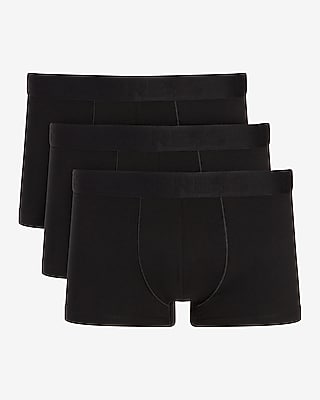 Express Men's 2 1/2" Cotton-Blend Trunks 3 Pack in Black Small