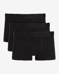 Express Men's 2 1/2" Cotton-Blend Trunks 3 Pack in Pitch Black